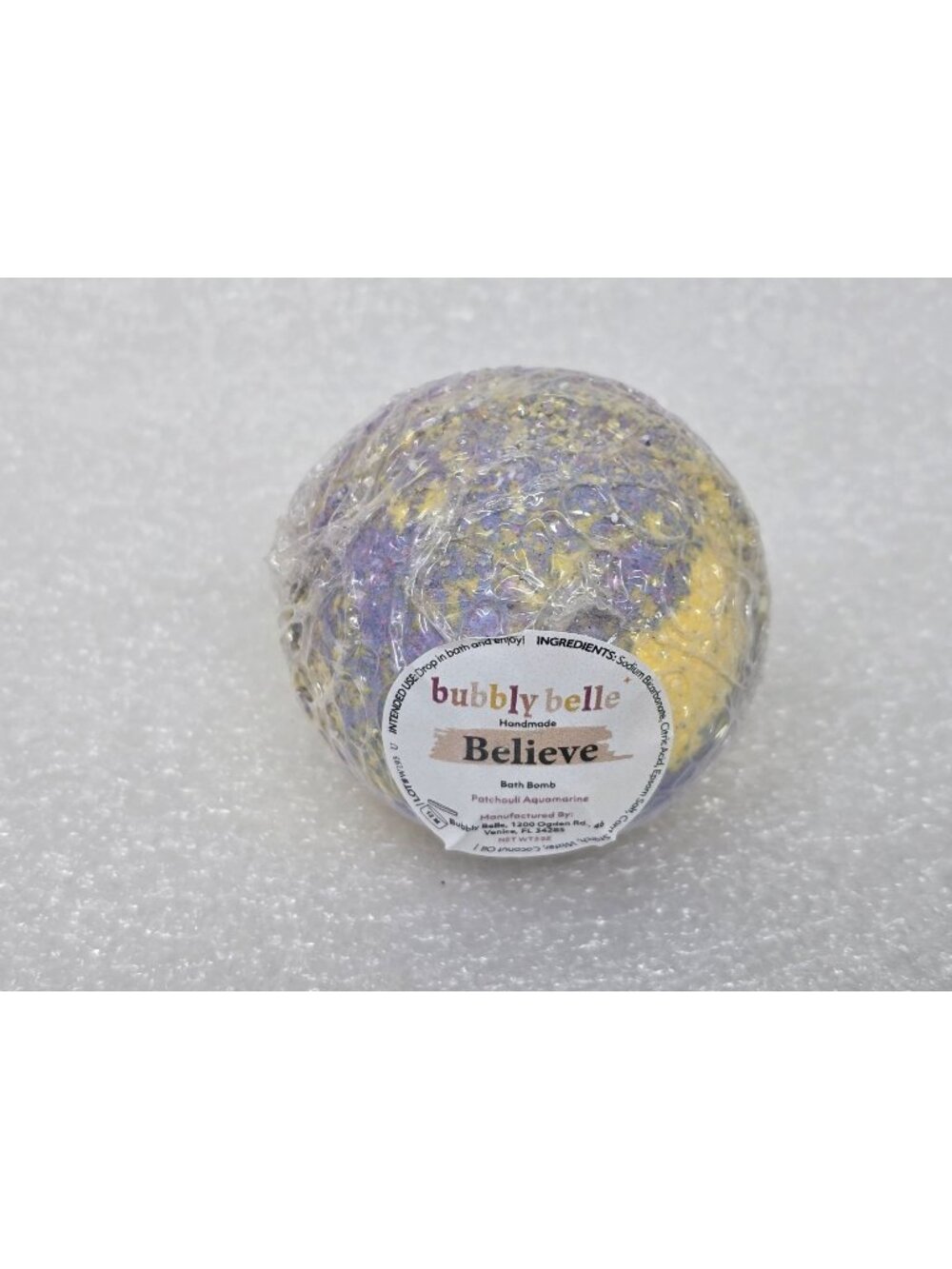 Bubbly Belle Believe Handmade Bath Bomb Patchouli Aquamarine 5oz Aromatherapy